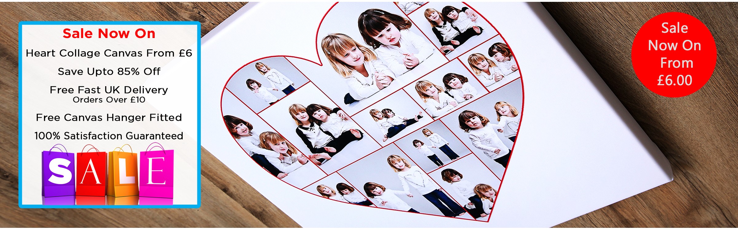 Save 85% Off Heart Collage Canvas